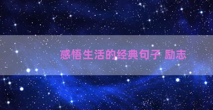 感悟生活的经典句子 励志